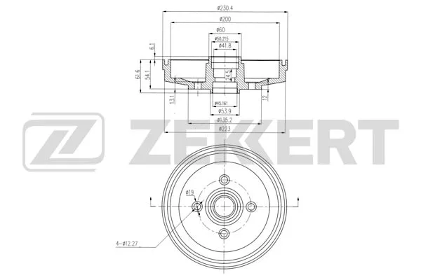 Барабан торм KIA RIO 02-05 ZEKKERT