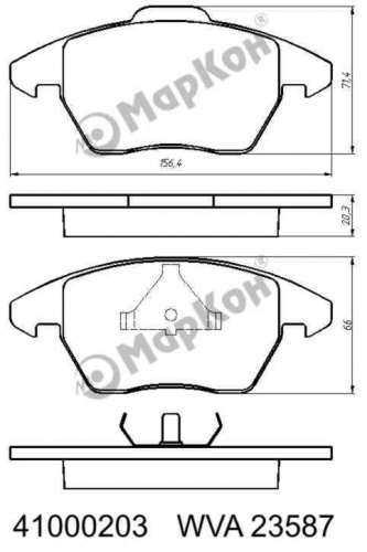 Колодки торм VAG A3/GOLF V/PASSAT B6/TOURAN/RAPID пер МАРКОН GDB1550=2103001