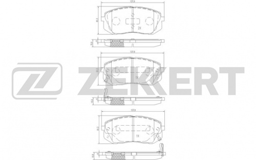 Колодки торм KIA SPORTAGE 10- 2WD+4WD/ix35/CARENS III пер ZEKKERT GDB3461