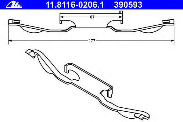 Р/к колодок FORD MONDEO IV/BMW/VOLVO пер ATE (1ШТ)