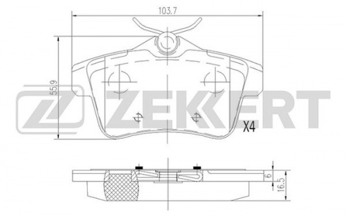 Колодки торм PEUGEOT 3008/C4 зад ZEKKERT GDB1828