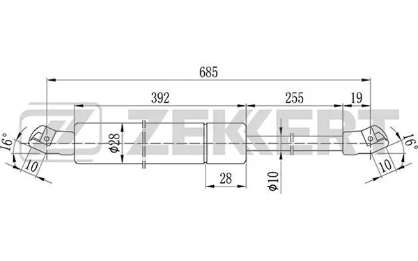 Амортизатор багажника VW T4 92-03 (+ очист) ZEKKERT