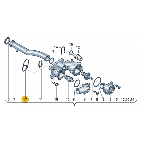 Прокладка корпуса термостата VAG OE