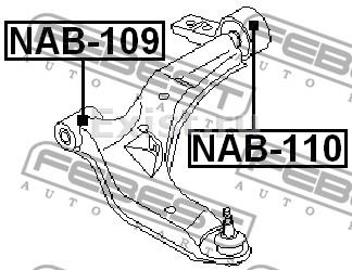 Сайлентблок рычага NISSAN P12 пер подв задний VTR (усиленный) NAB-110