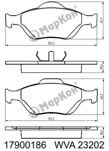 Колодки торм FORD FUSION 02-/FIESTA 02-08/MAZDA 2 пер МАРКОН GDB1419=276600