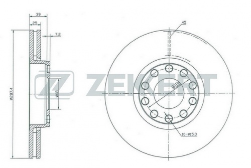 Диск торм VAG A4/A6/PASSAT B5 99- пер ZEKKERT