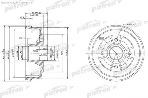 Барабан торм RENAULT LOGAN/SYMBOL 180mm зад METACO (без АБС)