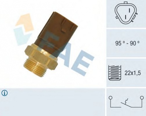 Датчик темп. ОЖ VW 00> OE 2х конт FAE