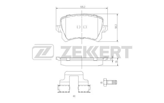 Колодки торм VAG A3/GOLF V/PASSAT B6/TOURAN зад ZEKKERT GDB1622=2103100 (+1987474314)
