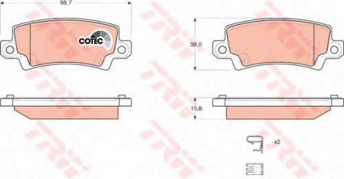 Колодки торм TOYOTA COROLLA зад TRW GDB3289=287402