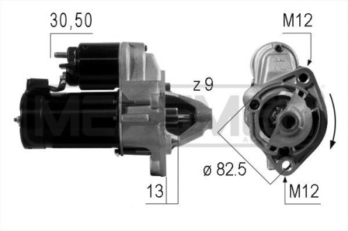 Стартер AUDI 80/100/B5/A4/A6 1.6-2.0 ERA