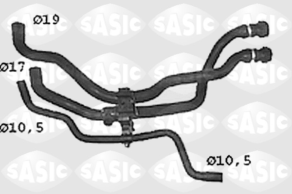 Патрубок отопителя RENAULT KANGOO/CLIO 1.4-1.6 -08 SASIC (к-т)