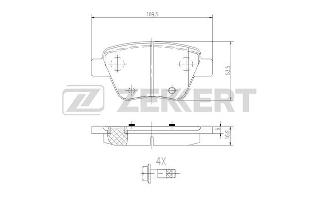 Колодки торм VAG OCTAVIA II/TOURAN/CADDY зад ZEKKERT GDB1841