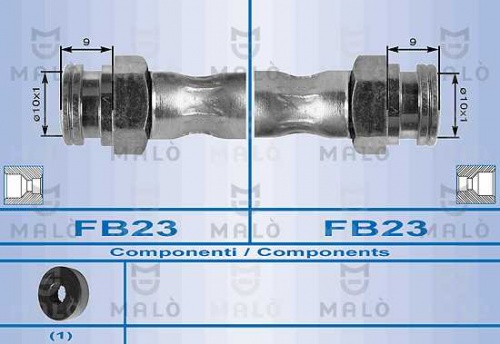 Шланг торм FIAT ALBEA задн MALO