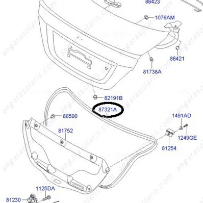 Уплотнитель крышки багажника HYUNDAI SOLARIS SED OE
