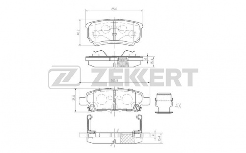 Колодки торм MITSUBISHI LANCER IX-X зад ZEKKERT GDB3341