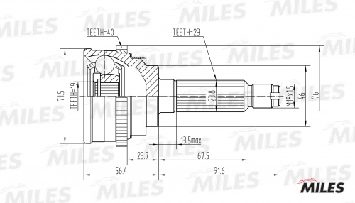 ШРУС DAEWOO MATIZ наружн MILES