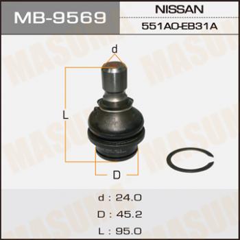 Опора шаровая NISSAN PATHFINDER/NAVARA зад нижн MASUMA (45.2mm) 0220-R51RLOW