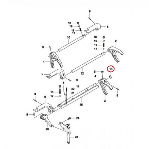 Детали кулисы КПП Кольцо стопорное вилки КПП GM OE