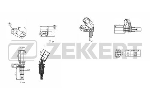 Датчик АБС VW T5 пер/зад лев ZEKKERT