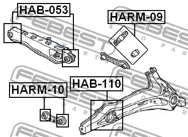 Сайлентблок рычага HONDA задн подв попереч короткий CTR HARM-10