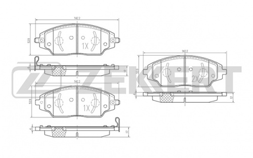 Колодки торм CHEVROLET COBALT/AVEO T300 пер 3й вид ZEKKERT GDB3579