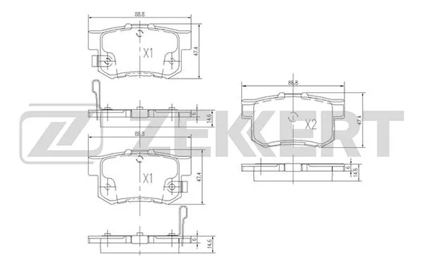Колодки торм SUZUKI SX4 зад ZEKKERT GDB3516=GDB774