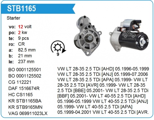 Стартер VW LT 96-06 2.5D KRAUF