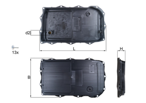 Фильтр КПП BMW 8HP45/8HP70 MAHLE (с поддоном)