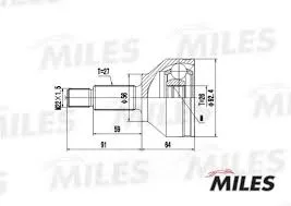 ШРУС FORD MONDEO III 2.0-2.5 наружн MILES (26зуб)