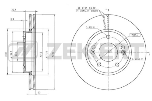 Диск торм HYUNDAI/KIA пер ZEKKERT DF6628