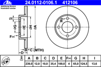 Диск торм VAG G2/G3/TOLEDO пер FENOX (239x12) DF1516