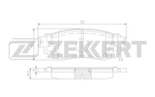 Колодки торм TOYOTA CAMRY V70 18- задн ZEKKERT