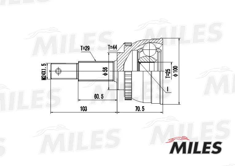 ШРУС NISSAN X-TRAIL наруж (+ABS) MILES