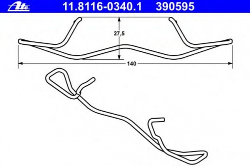 Р/к колодок FORD FOCUS II/NISSAN P12/VECTRA C зад ATE (1ШТ)