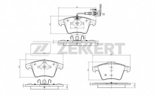 Колодки торм VW T5 пер 16" ZEKKERT GDB1555=210451