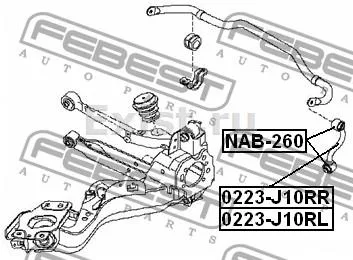 Втулка стойки стаб NISSAN QASHQAI зад FEBEST