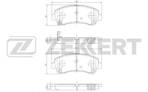 Колодки торм NISSAN X-TRAIL/QASHQAI пер ZEKKERT GDB3467=2131800 (+PFK578)