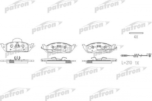 Колодки торм MB W163 пер PATRON GDB1378=269701 (с датчиком)