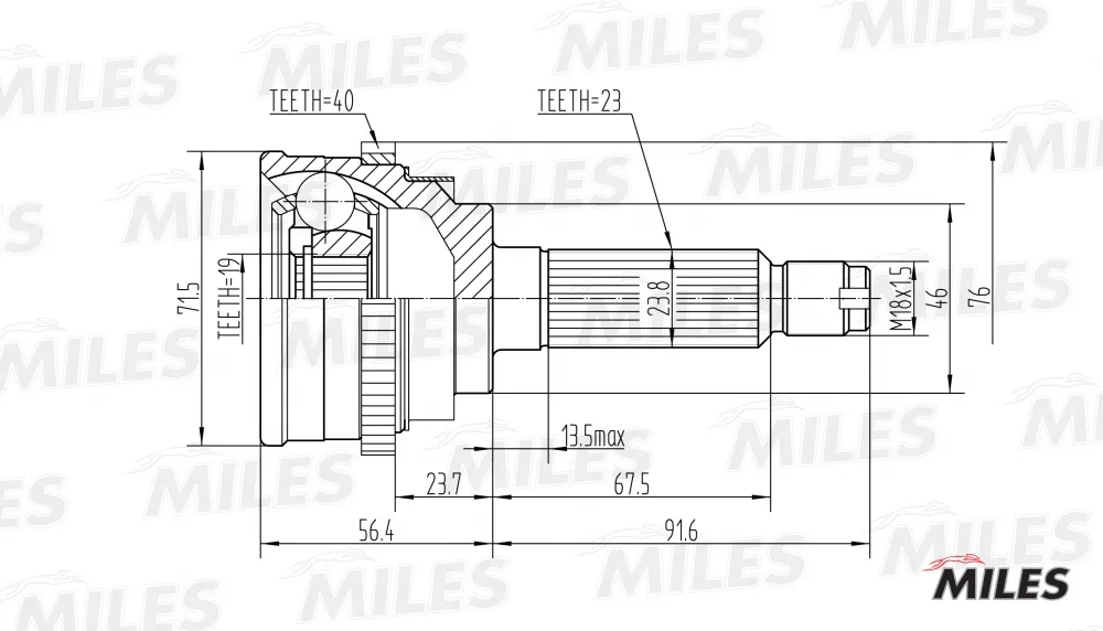 ШРУС DAEWOO MATIZ наружн MILES