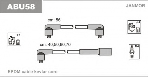 Провода в/в VW Golf III/Vento 1.4/1.6 95- JANMOR 978=0964=ZK320