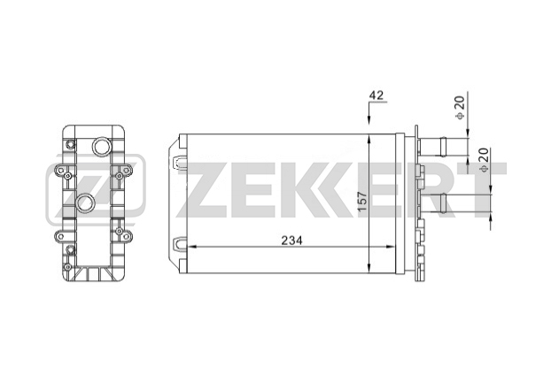 Радиатор отопителя VW T4 (вторая печка) ZEKKERT 36407=VW6239