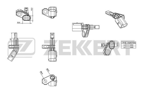 Датчик АБС VW T5 пер/зад прав ZEKKERT