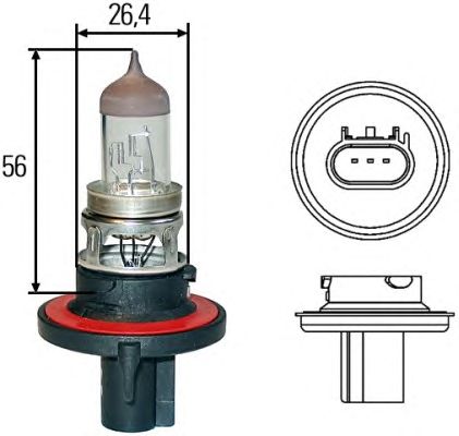 Автолампа H13 HELLA 9008=P26.4t