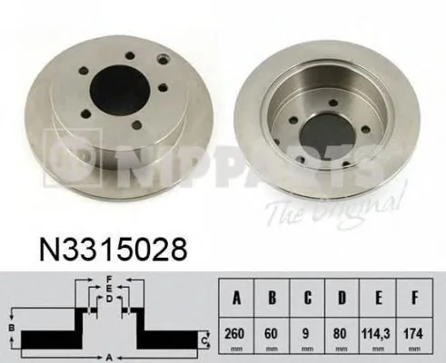 Диск торм MITSUBISHI LANCER X зад NIPPARTS DF4973