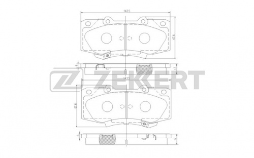 Колодки торм TOYOTA HI-LUX 05- пер ZEKKERT GDB3534