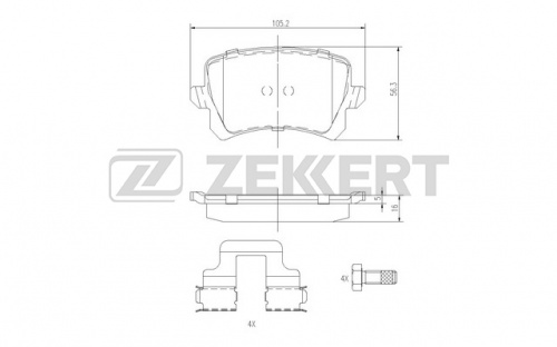 Колодки торм VAG A3/GOLF V/PASSAT B6/TOURAN зад ZEKKERT GDB1622=2103100 (+1987474314)