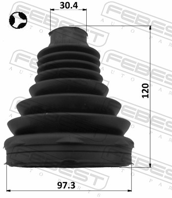 Пыльник ШРУСа FORD TRANSIT 06-14 внутр FEBEST (трипоид/97.3x120x30.4)