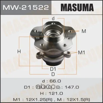 Подшипник ступичный NISSAN QASHQAI J11 2WD задн MASUMA (см. по VIN!!!)