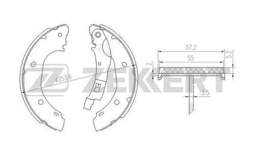 Колодки торм FIAT DUCATO 02- 10-14 (+RUS) зад бараб ZEKKERT GS8472=416300